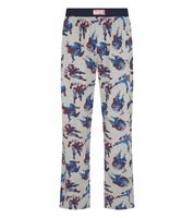 RE:COVERED X MARVEL Loungepants Herren Schlafanzug-Hose Pyjama-Hose mit Captain America oder Marvel-Figuren PCMARV50 Blau/Rot oder Grau