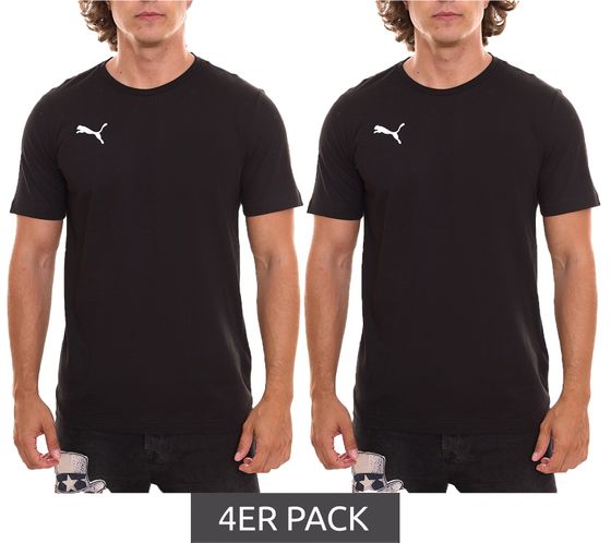 4er Sparpack PUMA TeamGoal 23 Casual Herren T-Shirt mit Logo-Stickerei Baumwoll-Shirt Fußball 656578 03 Schwarz