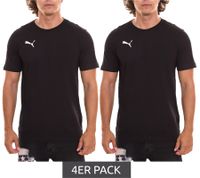 Camiseta PUMA TeamGoal 23 Casual para hombre (paquete de 4) con logo bordado, algodón, 656578 03, negra