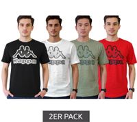 Camiseta Kappa de algodón para hombre (pack de 2), cuello redondo, manga corta y certificación Oeko-Tex 100. Referencia 7085/8191. Color: negro, verde, blanco o rojo.