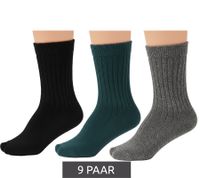 9 pares de calcetines de algodón para niños y niñas, calcetines de punto en azul/turquesa/gris