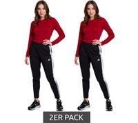 2er Sparpack adidas Tiro Damen Sport-Hose mit AEROREADY Technologie nachhaltige Jogger Trainings-Hose H59988 Schwarz/Weiß