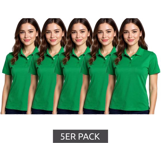 Lot de 5 polos femme ELEVATE Helios, maille piqué de coton, 180 g/m², 3810769, vert