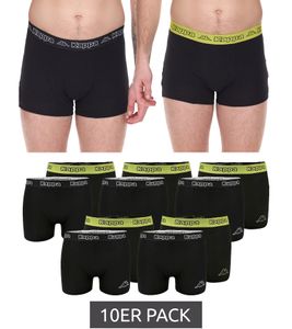 Pack de 10 calzoncillos bóxer Kappa para hombre con el logotipo y la inscripción de la marca, 351K1JW ADO, negro/lima Pack de 10 calzoncillos bóxer Kappa para hombre con el logotipo y la inscripción de la marca, 351K1JW ADO, negro/lima