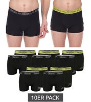 Pack de 10 calzoncillos bóxer Kappa para hombre con el logotipo y la inscripción de la marca, 351K1JW ADO, negro/lima