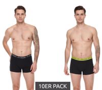 Pack de 10 calzoncillos bóxer Kappa para hombre con el logotipo y la inscripción de la marca, 351K1JW ADO, negro/lima