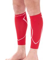 2 Pairs of megmeister Calf Compression Socks, Leg Warmers, 23-32 mmHg, MER003 Red/White