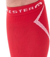 2 Pairs of megmeister Calf Compression Socks, Leg Warmers, 23-32 mmHg, MER003 Red/White