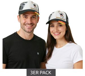 3er Sparpack WORLDCUP LEGENDS Unisex Baseball-Cap im Deutschland-Design Baumwoll-Cap mit Fußballspieler-Print Curved-Brim-Cap mit No.5-Print Damaged-Look TC123027WCL Schwarz 3er Sparpack WORLDCUP LEGENDS Unisex Baseball-Cap im Deutschland-Design Baumwoll-Cap mit Fußballspieler-Print Curved-Brim-Cap mit No.5-Print Damaged-Look TC123027WCL Schwarz