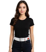 Pack de 3 cinturones de Guns N' Roses con look vintage, talla única, 100 cm, con logo, cinturón casual, 100 cm, BT104882GNR, blanco