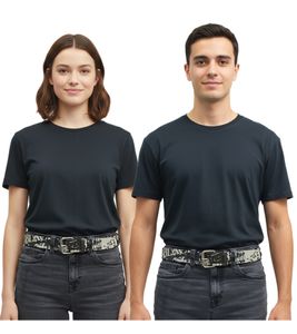 Cinturón AC/DC de una banda de rock australiana. Cinturón de cuero, cinturón casual ajustable, negro.