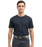 Cinturón AC/DC de una banda de rock australiana. Cinturón de cuero, cinturón casual ajustable, negro.