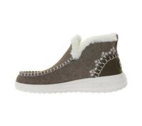 HEY DUDE Denny Faux Damen Schlupf-Stiefelette mit Kunstlammfellfutter und Wechselfußbett 40208-267 Braun