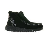 HEY DUDE Denny Faux Damen Schlupf-Stiefelette mit Kunstlammfellfutter und Wechselfußbett 40208-001 Schwarz