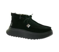 HEY DUDE Wendy Peak Damen Schlupf-Stiefelette im Mokassin-Look mit Wechselfußbett und Echtleder 40411-001 Schwarz