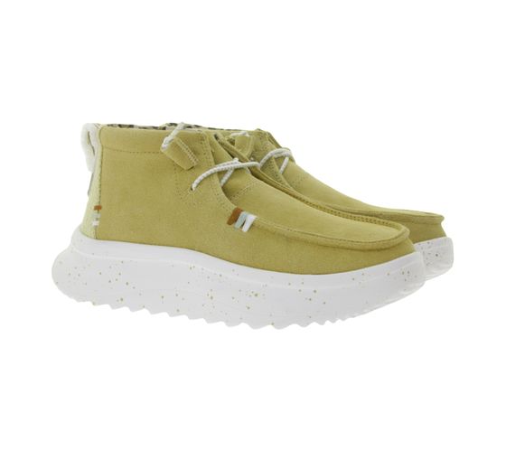 HEY DUDE Wendy Peak Women's Moccasin-Style Slip-On Ankle Boots with Removable Footbed and Genuine Leather 40411-265 Beige