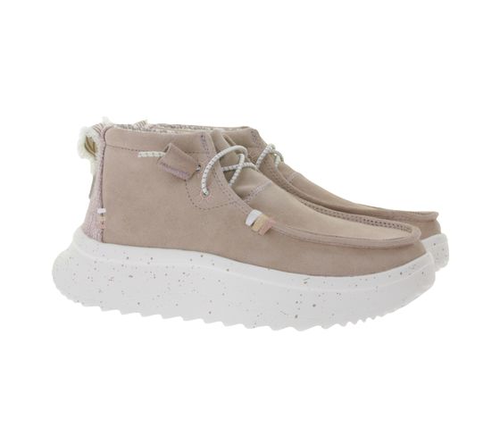 HEY DUDE Wendy Peak Women's Slip-On Moccasin-Style Ankle Boots with Removable Footbed and Genuine Leather 40411-684 Antique Pink