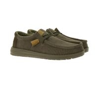 HEY DUDE Wally Corduroy Damen Schlupf-Schuhe im Mokassin-Style mit Wechselfußbett und Echtleder 40163-200 Braun
