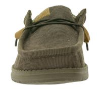 HEY DUDE Wally Corduroy Damen Schlupf-Schuhe im Mokassin-Style mit Wechselfußbett und Echtleder 40163-200 Braun
