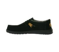 HEY DUDE Wally Corduroy Damen Schlupf-Schuhe im Mokassin-Style mit Wechselfußbett und Echtleder 40163-001 Schwarz