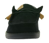 HEY DUDE Wally Corduroy Damen Schlupf-Schuhe im Mokassin-Style mit Wechselfußbett und Echtleder 40163-001 Schwarz
