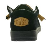 HEY DUDE Wally Corduroy Damen Schlupf-Schuhe im Mokassin-Style mit Wechselfußbett und Echtleder 40163-001 Schwarz