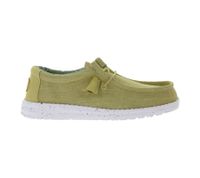 HEY DUDE Wally Washed Canvas Damen Schlupf-Schuhe im Mokassin-Style mit Wechselfußbett 40296-267 Sand-Beige