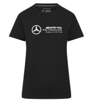 Confezione da 3 t-shirt da donna Mercedes-Benz AMG Petronas F1 MAPF, t-shirt in cotone con logo grande, maglia a maniche corte, 701227045 001 Nero