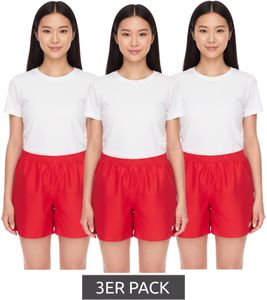 3-pack Outfitter OCEAN FABRICS training shorts for women, sustainable sports pants, Tahi Match value pack OUT-W-1032-OTW Red