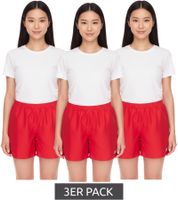 3er Pack Outfitter OCEAN FABRICS Trainings-Shorts für Damen nachhaltige Sport-Hose Tahi Match Sparpack OUT-W-1032-OTW Rot