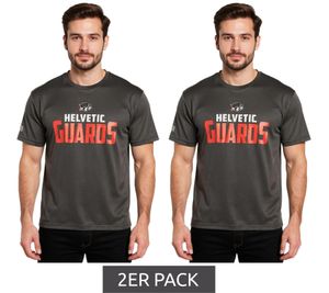 Confezione da 2 magliette degli Helvetic Guards della European League of Football in nero corvino