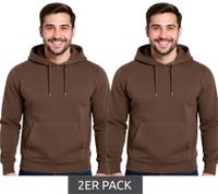 Pack de 2 sudaderas con capucha para hombre, suéter con capucha, suéter básico, suéter moderno de algodón, talla grande, marrón