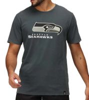 Camiseta RE:COVERED X NFL Seattle Seahawks para hombre con logo estampado, cuello redondo de algodón, efecto tie-dye gris o verde