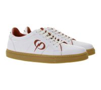 PHINOMEN Damen und Kinder Sneaker Made in Portugal mit schockabsorbierender Einlegesohle Echtleder-Schuhe Weiß/Rot