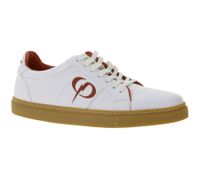 PHINOMEN Damen und Kinder Sneaker Made in Portugal mit schockabsorbierender Einlegesohle Echtleder-Schuhe Weiß/Rot