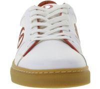 PHINOMEN Damen und Kinder Sneaker Made in Portugal mit schockabsorbierender Einlegesohle Echtleder-Schuhe Weiß/Rot