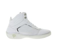 Sneakers di lusso PHINOMEN da donna e da uomo, realizzate in Italia, scarpe fatte a mano in vera pelle, bianco/argento