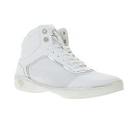 Sneakers di lusso PHINOMEN da donna e da uomo, realizzate in Italia, scarpe fatte a mano in vera pelle, bianco/argento