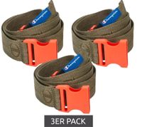 Pack económico de 3 cinturones Champion para hombre y mujer con hebilla a presión, moderno cinturón para uso diario con el logotipo de la marca, 123 cm, CM3-0805-340, verde oliva