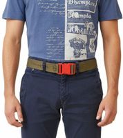 Pack económico de 3 cinturones Champion para hombre y mujer con hebilla a presión, moderno cinturón para uso diario con el logotipo de la marca, 123 cm, CM3-0805-340, verde oliva