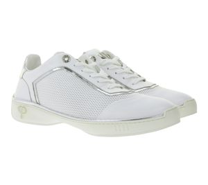 PHINOMEN Herren Sneaker Handarbeit Made in Italien Echtleder-Schuhe Weiß/Silber PHINOMEN Herren Sneaker Handarbeit Made in Italien Echtleder-Schuhe Weiß/Silber
