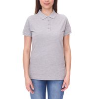 Polo Santino Mika para mujer, paquete de 3, algodón orgánico, con tapeta de 4 botones, manga corta, jaspeado, 210 g/m², gris