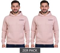 2er Pack SUBLEVEL Herren Kapuzen-Pullover Baumwoll-Hoodie mit Eingriffstaschen Sweater H10014T21326A1 13300 Rosa