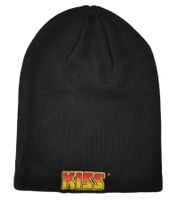 Pack de 3 gorros KISS con estampado frontal grande. Gorro de punto para fans con logo en el cuello. Pack económico SK162060KIS Negro.