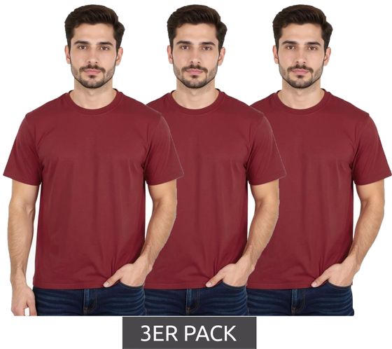 Confezione da 3 magliette bianche della European League of Football in rosso vino