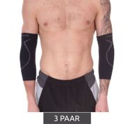 3 paires de coudières et jambières de compression Megmeister 23-32 mmHg MER002 Noir/Gris