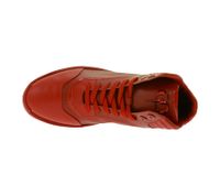 Sneakers alte PHINOMEN da uomo e da donna, fatte a mano in Italia con finitura Saffiano, in vera pelle, rosse
