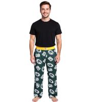 2er Sparpack RE:COVERED X NFL Green Bay Packers Loungepants Herren Schlafanzug-Hose mit Team-Logo Baumwolle Pyjama-Hose RCNFL1398 Grün