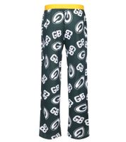 2er Sparpack RE:COVERED X NFL Green Bay Packers Loungepants Herren Schlafanzug-Hose mit Team-Logo Baumwolle Pyjama-Hose RCNFL1398 Grün
