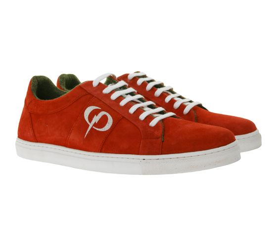 Zapatillas PHINOMEN Edición Especial Navidad para hombre y mujer, fabricadas en Portugal con efecto ante y piel auténtica, color rojo